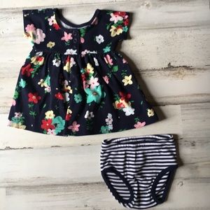 Hanna Andersson Floral Dress with Bloomers 75cm